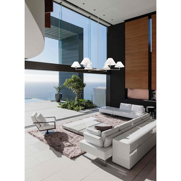 Z-Lite Leila Chandelier, 6-Light, 63 In.W x 10.75 In.H, Brushed